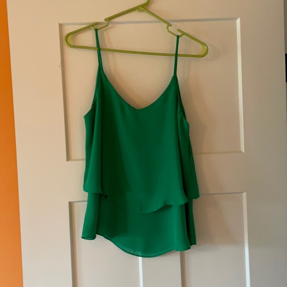 Annabella green layered tank top
